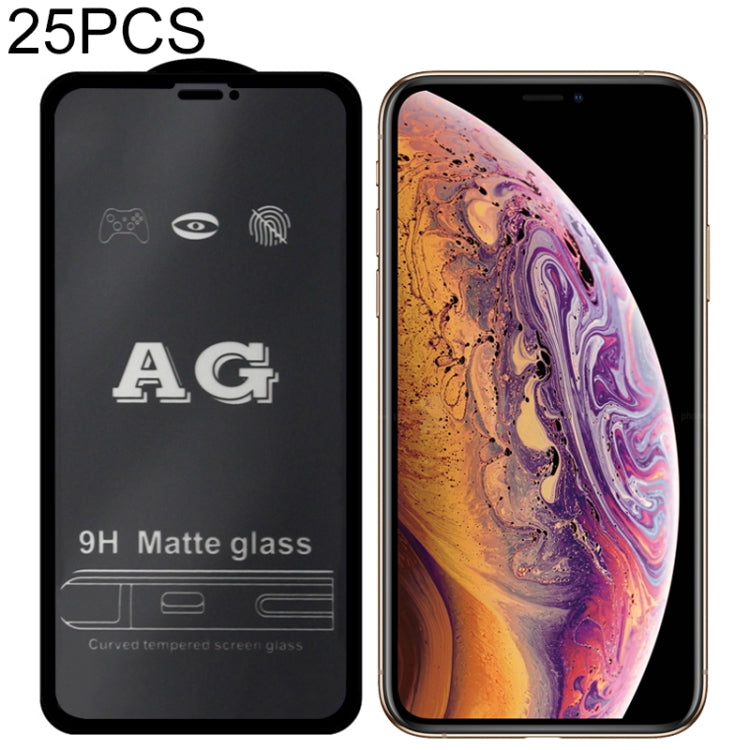Frendorf | Für iPhone XS / X / 11 Pro 25 Stück AG Matt Gefrostetes Vollabdeckung Gehärtetes Glasfolie