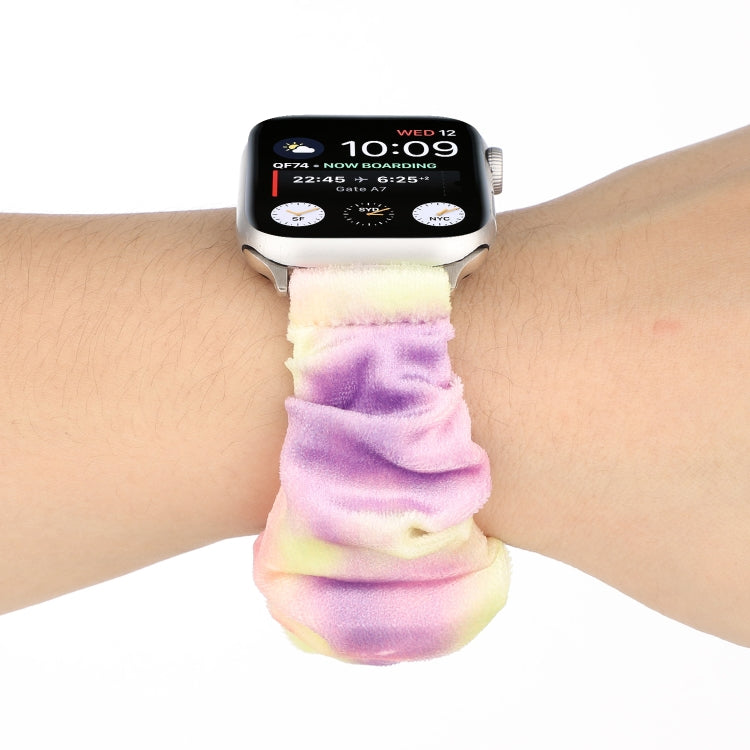 Frendorf | Flanell-Haar-Ring-Uhrband für Apple Watch Series 9&8&7 41mm / SE 3&SE 2&6&SE&5&4 40mm / 3&2&1 38mm(2)