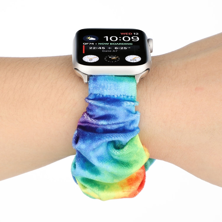Frendorf | Flanell-Haar-Ring-Uhrenarmband für Apple Watch Series 9&8&7 41mm / SE 3&SE 2&6&SE&5&4 40mm / 3&2&1 38mm(9)