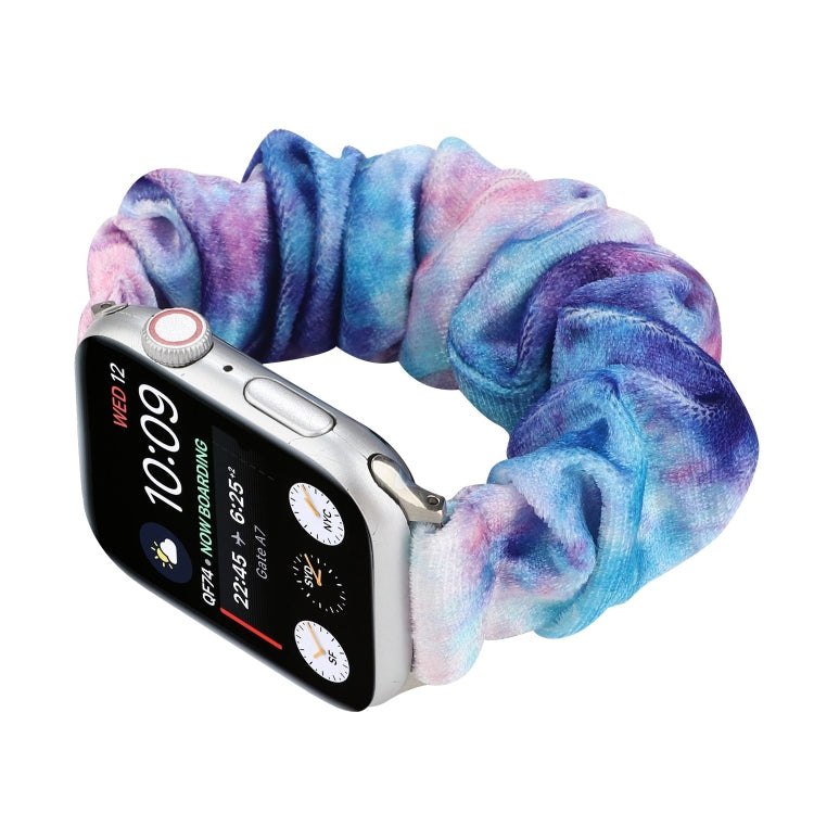 Frendorf | Flanell Haar Ring  Armband Uhrband Für Apple Watch Series 9&8&7 41mm / SE 3&SE 2&6&SE&5&4 40mm / 3&2&1 38mm(15)