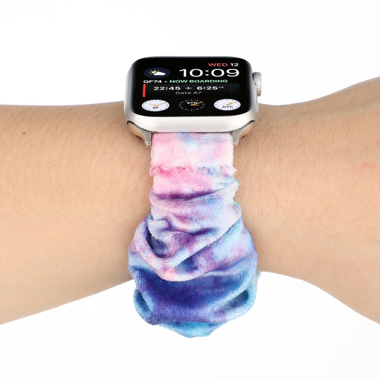 Frendorf | Flanell Haar Ring  Armband Uhrband Für Apple Watch Series 9&8&7 41mm / SE 3&SE 2&6&SE&5&4 40mm / 3&2&1 38mm(15)
