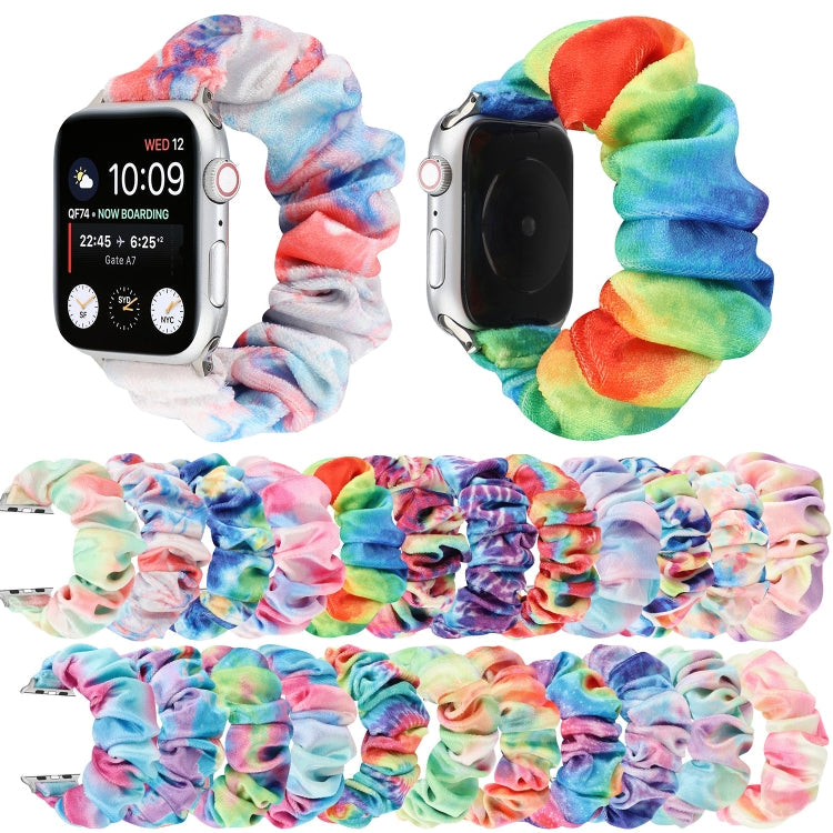 Frendorf | Flanell Haar Ring  Armband Uhrband Für Apple Watch Series 9&8&7 41mm / SE 3&SE 2&6&SE&5&4 40mm / 3&2&1 38mm(15)