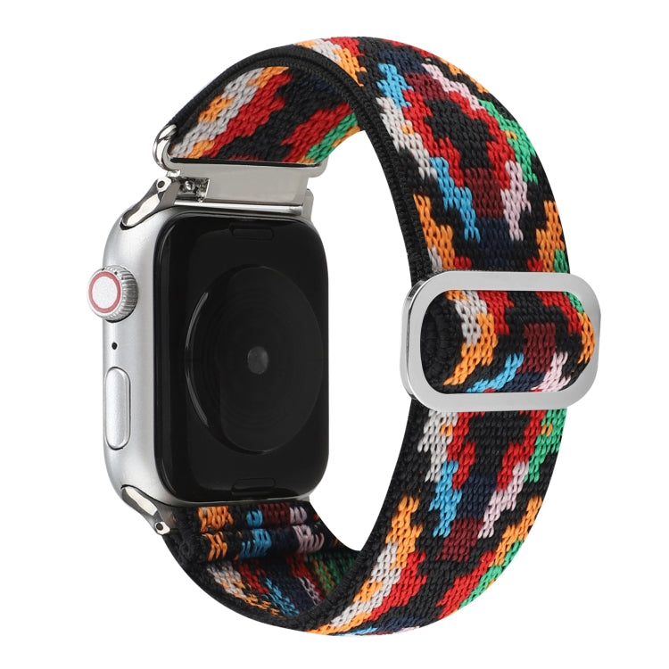 Frerndorf | Metall Japanische Schnalle Elastisches Nylon Uhrenband Für Apple Watch Series 7 45mm / 6 & SE & 5 & 4 44mm / 3 & 2 & 1 42mm(5)