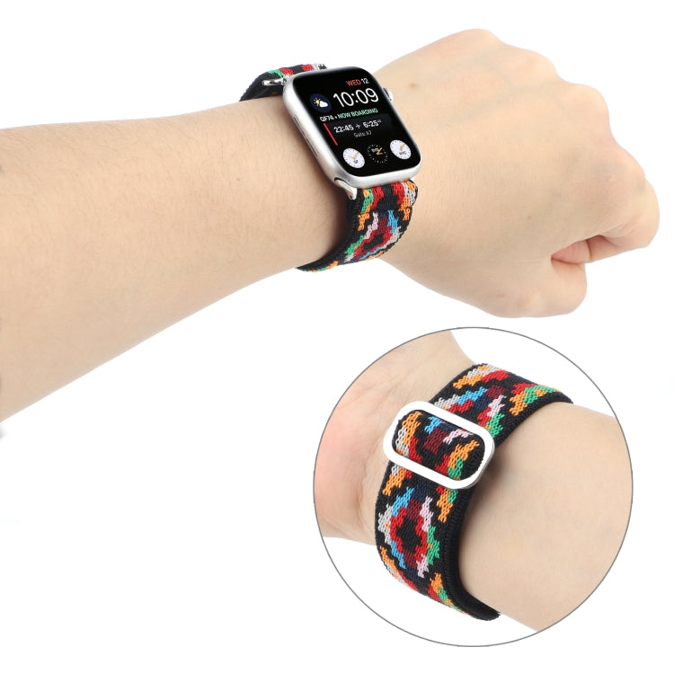 Frerndorf | Metall Japanische Schnalle Elastisches Nylon Uhrenband Für Apple Watch Series 7 45mm / 6 & SE & 5 & 4 44mm / 3 & 2 & 1 42mm(5)