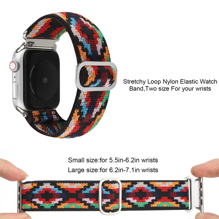 Frerndorf | Metall Japanische Schnalle Elastisches Nylon Uhrenband Für Apple Watch Series 7 45mm / 6 & SE & 5 & 4 44mm / 3 & 2 & 1 42mm(5)
