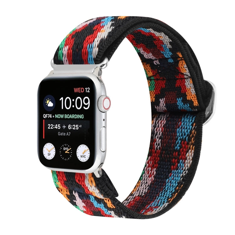 Frerndorf | Metall Japanische Schnalle Elastisches Nylon Uhrenband Für Apple Watch Series 7 45mm / 6 & SE & 5 & 4 44mm / 3 & 2 & 1 42mm(5)