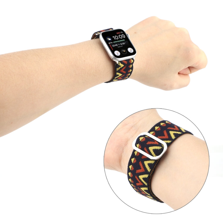 Frerndorf | Metall Japanische Schnalle Elastisches Nylon Uhrenarmband Für Apple Watch Series 7 45mm / 6 & SE & 5 & 4 44mm / 3 & 2 & 1 42mm(15)