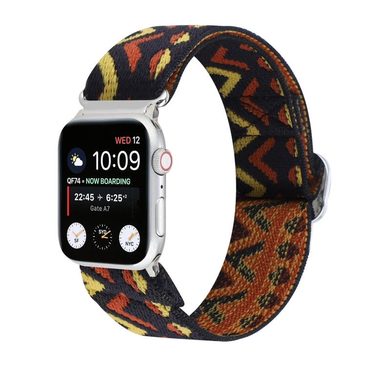 Frerndorf | Metall Japanische Schnalle Elastisches Nylon Uhrenarmband Für Apple Watch Series 7 45mm / 6 & SE & 5 & 4 44mm / 3 & 2 & 1 42mm(15)