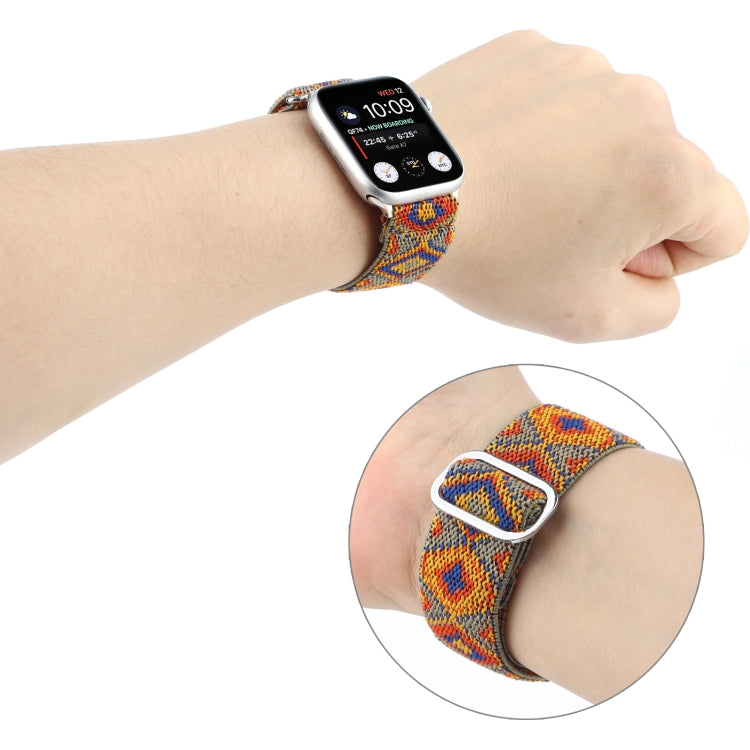 Frerndorf | Metall Japanische Schnalle Elastisches Nylon Uhrenband Für Apple Watch Serie 9&8&7 41mm / SE 3&SE 2&6&SE&5&4 40mm / 3&2&1 38mm(1)
