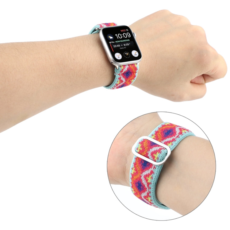 Frerndorf | Metall Japanische Schnalle Elastisches Nylon Uhrenarmband Für Apple Watch Series 9&8&7 41mm / SE 3&SE 2&6&SE&5&4 40mm / 3&2&1 38mm(4)