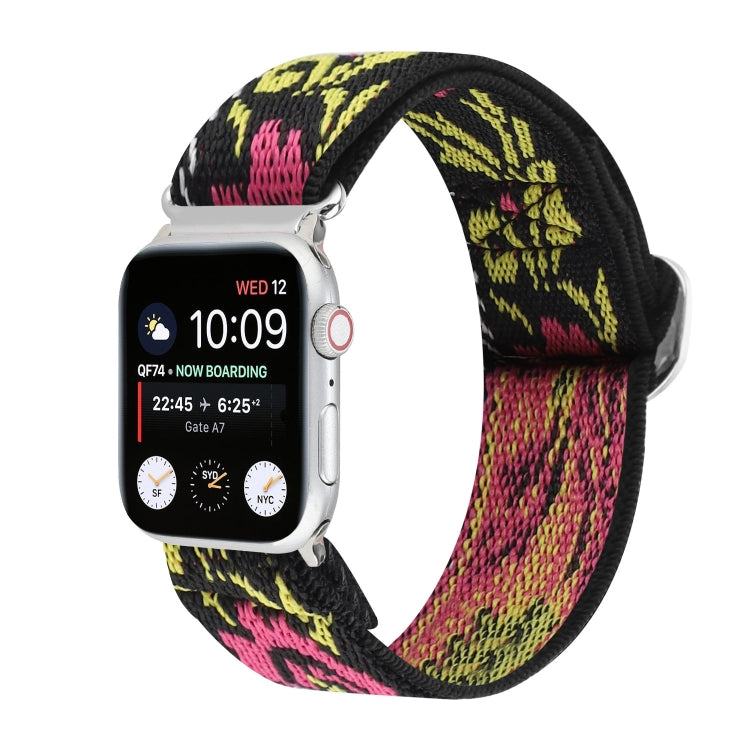 Frerndorf | Metall Japanische Schnalle Elastisches Nylon Uhrenband Für Apple Watch Serie 9&8&7 41mm / SE 3&SE 2&6&SE&5&4 40mm / 3&2&1 38mm(6)