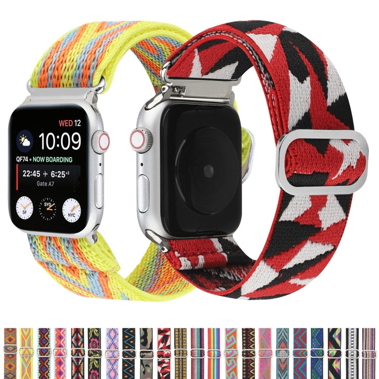 Frerndorf | Metall Japanische Schnalle Elastisches Nylon Uhrenband Für Apple Watch Serie 9&8&7 41mm / SE 3&SE 2&6&SE&5&4 40mm / 3&2&1 38mm(6)