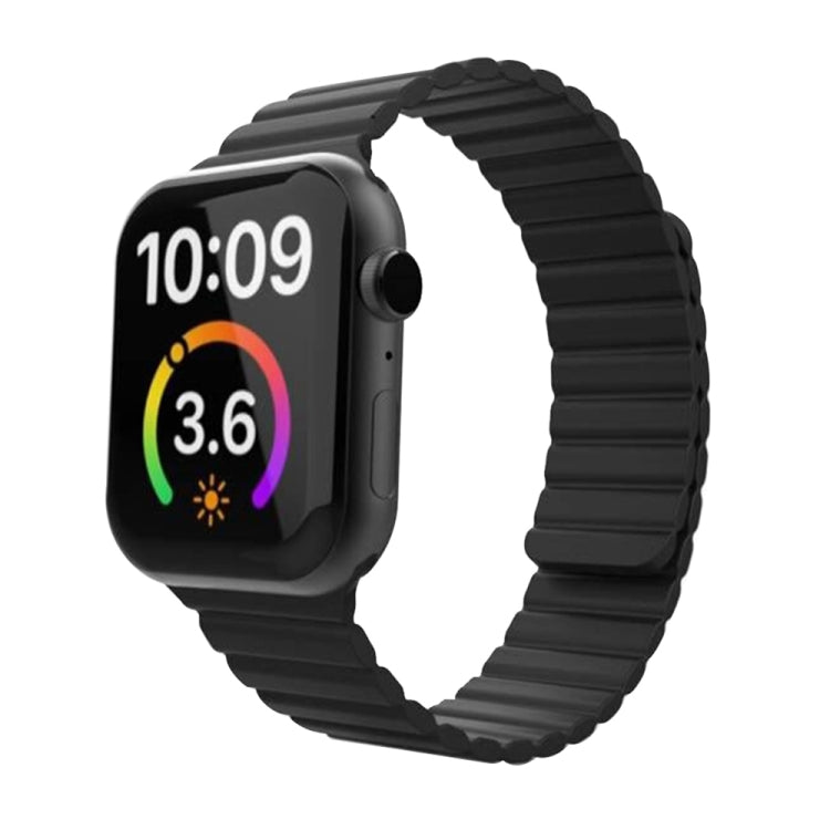 Frerndorf | Magnetisches Loop-Uhrenarmband für Apple Watch Series 7 45mm / 6 & SE & 5 & 4 44mm / 3 & 2 & 1 42mm (Schwarz)