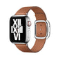 Frerndorf | Moderner Stil Leder Uhrband für Apple Watch 42mm / 41mm / 40mm / 38mm (Braun)