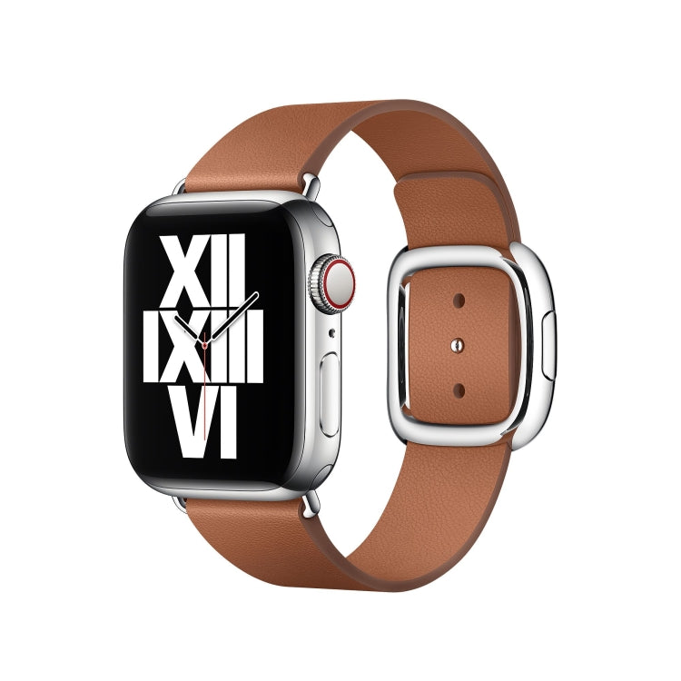 Frerndorf | Moderner Stil Leder Uhrband für Apple Watch 42mm / 41mm / 40mm / 38mm (Braun)
