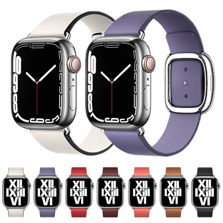 Frerndorf | Moderner Stil Leder Uhrband für Apple Watch 42mm / 41mm / 40mm / 38mm (Braun)