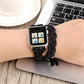 Frerndorf | Handgefertigtes Leder-Uhrenarmband für Apple Watch Series 9&8&7 41mm / SE 3&SE 2&6&SE&5&4 40mm / 3&2&1 38mm (Schwarz)