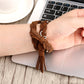 Frerndorf | Handgewebtes Lederuhrband für Apple Watch Series 9&8&7 41mm / SE 3&SE 2&6&SE&5&4 40mm / 3&2&1 38mm (Khaki)