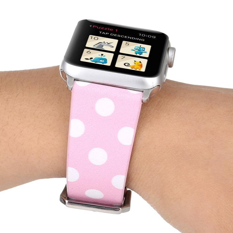 Frendorf | Fashion Dot Serie Uhrband für Apple Watch Series 7 41mm / 6 & SE & 5 & 4 40mm / 3 & 2 & 1 38mm (Rosa Weiß)