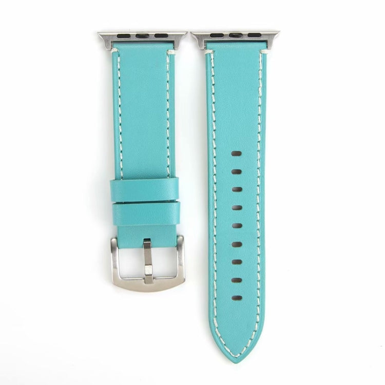 Frendorf | Kalbleder Echtes Leder Uhrenarmband für Apple Watch Series 7 41mm / 6 & SE & 5 & 4 40mm / 3 & 2 & 1 38mm (Blau)