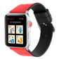 Frerndorf | Love Series Leder Uhrenarmband für Apple Watch Ultra 49mm & Watch Ultra 2 49mm / Series 9 & 8 & 7 45mm / SE 3 & SE 2 & 6 & SE & 5 & 4 44mm / 3 & 2 & 1 42mm (Schwarz Rot Weiß Herz)