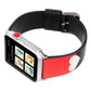 Frerndorf | Love Series Leder Uhrenarmband für Apple Watch Ultra 49mm & Watch Ultra 2 49mm / Series 9 & 8 & 7 45mm / SE 3 & SE 2 & 6 & SE & 5 & 4 44mm / 3 & 2 & 1 42mm (Schwarz Rot Weiß Herz)