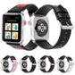 Frerndorf | Love Series Leder Uhrenarmband für Apple Watch Ultra 49mm & Watch Ultra 2 49mm / Series 9 & 8 & 7 45mm / SE 3 & SE 2 & 6 & SE & 5 & 4 44mm / 3 & 2 & 1 42mm (Schwarz Rot Weiß Herz)