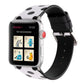 Frendorf | Fashion Wave Punkt Serie Leder Uhrenarmband Für Apple Watch Serie 9&8&7 41mm / SE 3&SE 2&6&SE&5&4 40mm / 3&2&1 38mm (Schwarze Wellenpunkte Auf Weiß)