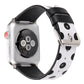 Frendorf | Fashion Wave Punkt Serie Leder Uhrenarmband Für Apple Watch Serie 9&8&7 41mm / SE 3&SE 2&6&SE&5&4 40mm / 3&2&1 38mm (Schwarze Wellenpunkte Auf Weiß)