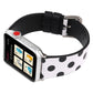 Frendorf | Fashion Wave Punkt Serie Leder Uhrenarmband Für Apple Watch Serie 9&8&7 41mm / SE 3&SE 2&6&SE&5&4 40mm / 3&2&1 38mm (Schwarze Wellenpunkte Auf Weiß)