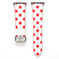 Frendorf | Fashion Wave Punkt Serie Leder Armband Für Apple Watch Serie 9&8&7 41mm / SE 3&SE 2&6&SE&5&4 40mm / 3&2&1 38mm(Rote Wellenpunkte Auf Weiß)