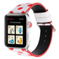 Frendorf | Fashion Wave Punkt Serie Leder Armband Für Apple Watch Serie 9&8&7 41mm / SE 3&SE 2&6&SE&5&4 40mm / 3&2&1 38mm(Rote Wellenpunkte Auf Weiß)
