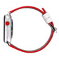 Frendorf | Fashion Wave Punkt Serie Leder Uhrband Für Apple Watch Serie 9&8&7 41mm / SE 3&SE 2&6&SE&5&4 40mm / 3&2&1 38mm (Weiße Wellen Punkt Roter Hintergrund)