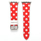 Frendorf | Fashion Wave Punkt Serie Leder Uhrband Für Apple Watch Serie 9&8&7 41mm / SE 3&SE 2&6&SE&5&4 40mm / 3&2&1 38mm (Weiße Wellen Punkt Roter Hintergrund)