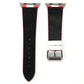 Frendorf | Fashion Wave Punkt Serie Leder Uhrband Für Apple Watch Serie 9&8&7 41mm / SE 3&SE 2&6&SE&5&4 40mm / 3&2&1 38mm (Weiße Wellen Punkt Roter Hintergrund)