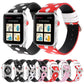 Frendorf | Fashion Wave Punkt Serie Leder Uhrband Für Apple Watch Serie 9&8&7 41mm / SE 3&SE 2&6&SE&5&4 40mm / 3&2&1 38mm (Weiße Wellen Punkt Roter Hintergrund)