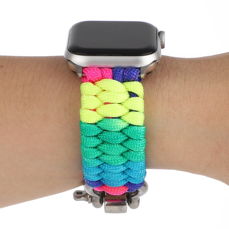 Frerndorf | Regenschirm Schnur Regenbogen Uhrenarmband Für Apple Watch Series 9&8&7 41mm / SE 3&SE 2&6&SE&5&4 40mm / 3&2&1 38mm(A)