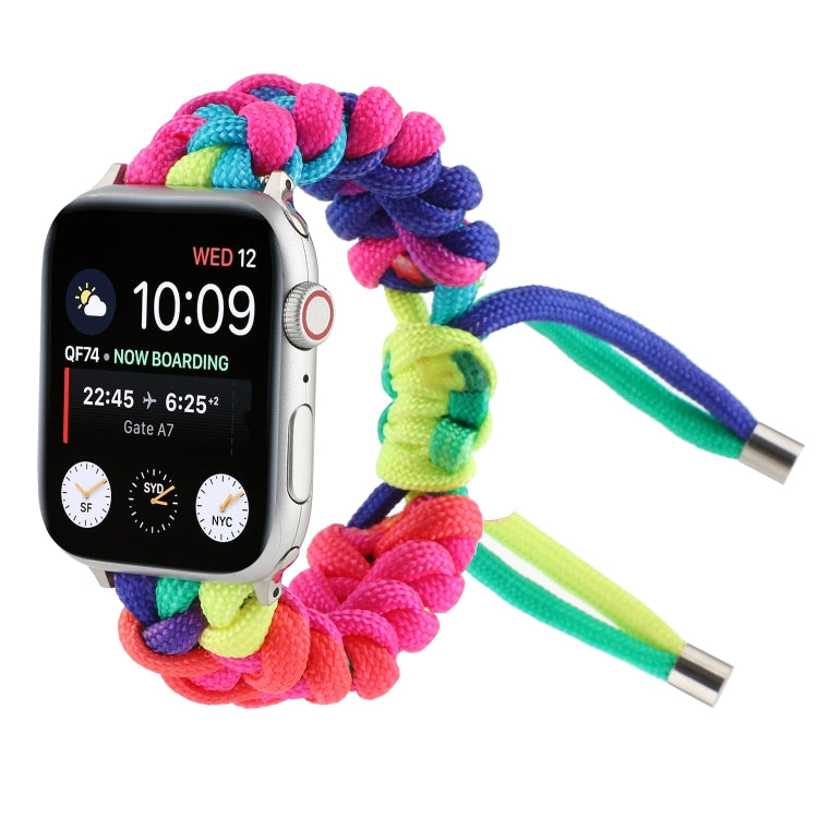 Frerndorf | Regenschirm Schnur Regenbogen Uhrband Für Apple Watch Serie 9&8&7 41mm / SE 3&SE 2&6&SE&5&4 40mm / 3&2&1 38mm(B)