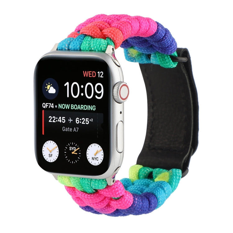 Frerndorf | Regenschirm Cord Regenbogen Uhrenarmband für Apple Watch Series 7 41mm / 6 & SE & 5 & 4 40mm / 3 & 2 & 1 38mm(C)
