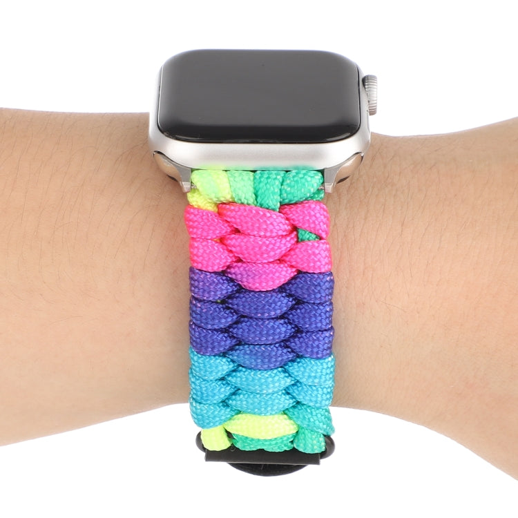 Frerndorf | Regenschirm Cord Regenbogen Uhrenarmband für Apple Watch Series 7 41mm / 6 & SE & 5 & 4 40mm / 3 & 2 & 1 38mm(C)
