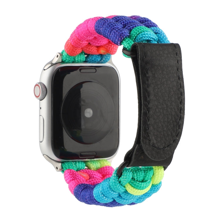 Frerndorf | Regenschirm Cord Regenbogen Uhrenarmband für Apple Watch Series 7 41mm / 6 & SE & 5 & 4 40mm / 3 & 2 & 1 38mm(C)