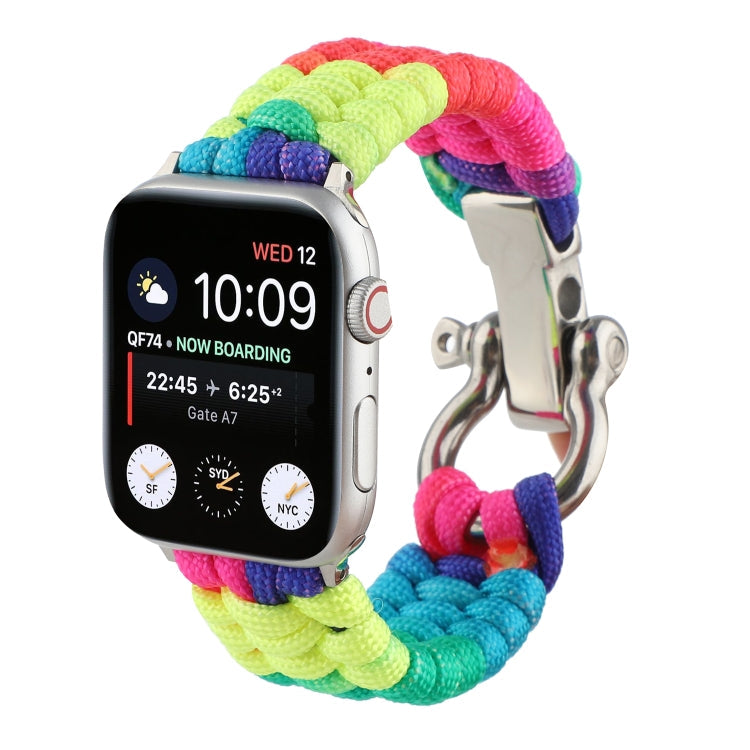 Frerndorf | Regenschirm Schnur Regenbogen Uhrband Für Apple Watch Series 9&8&7 41mm / SE 3&SE 2&6&SE&5&4 40mm / 3&2&1 38mm(D)
