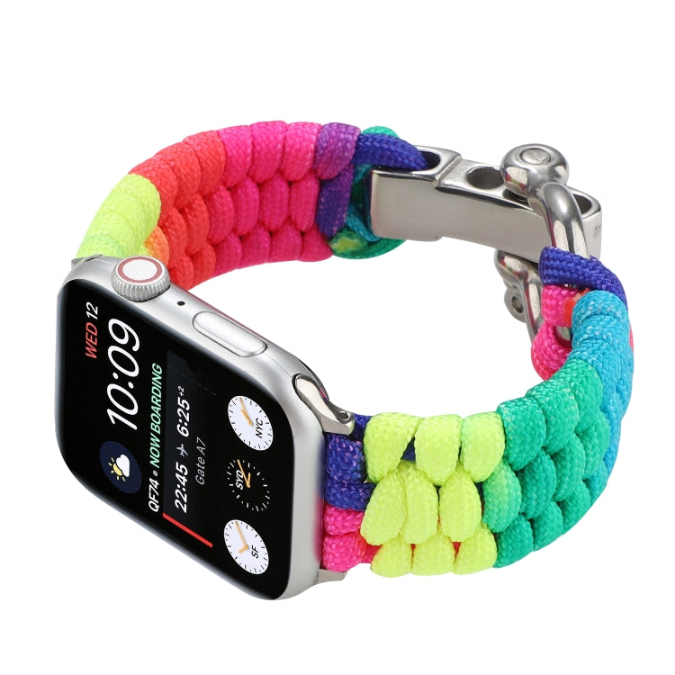 Frerndorf | Regenschirm Schnur Regenbogen Uhrband Für Apple Watch Series 9&8&7 41mm / SE 3&SE 2&6&SE&5&4 40mm / 3&2&1 38mm(D)