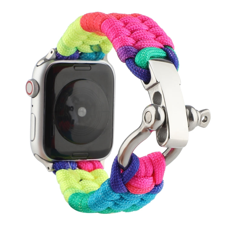 Frerndorf | Regenschirm Schnur Regenbogen Uhrband Für Apple Watch Series 9&8&7 41mm / SE 3&SE 2&6&SE&5&4 40mm / 3&2&1 38mm(D)