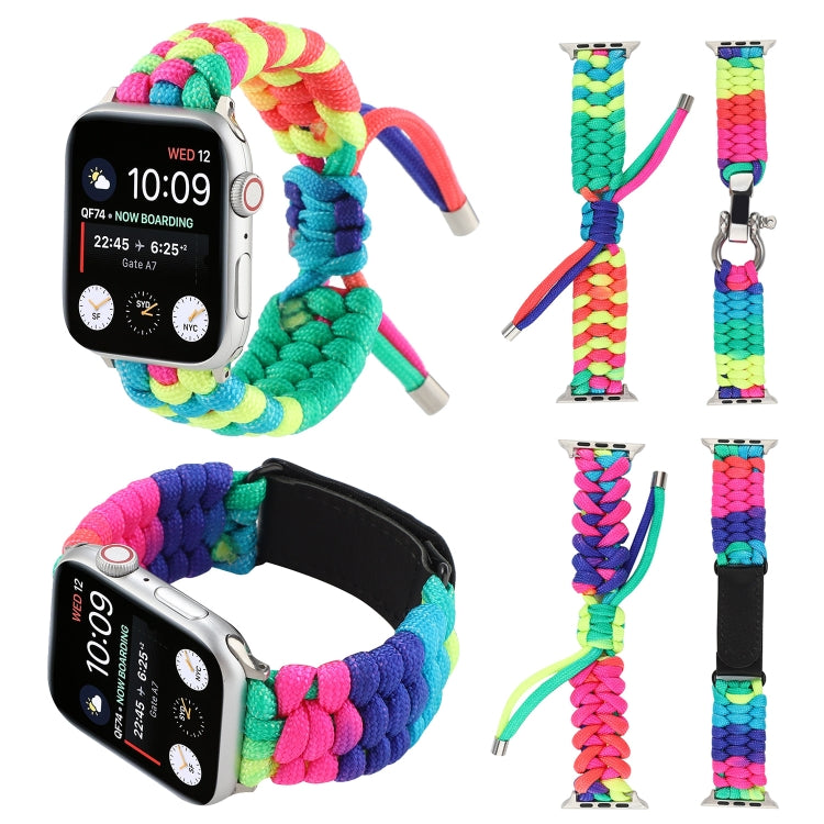 Frerndorf | Regenschirm Cord Regenbogen Uhrenarmband für Apple Watch Series 7 41mm / 6 & SE & 5 & 4 40mm / 3 & 2 & 1 38mm(C)