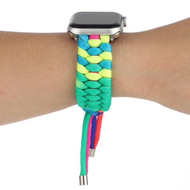 Frerndorf | Regenschirm Schnur Regenbogen Uhr Band Für Apple Watch Ultra 49mm&Watch Ultra 2 49mm / Serie 9&8&7 45mm / SE 3&SE 2&6&SE&5&4 44mm / 3&2&1 42mm(A)
