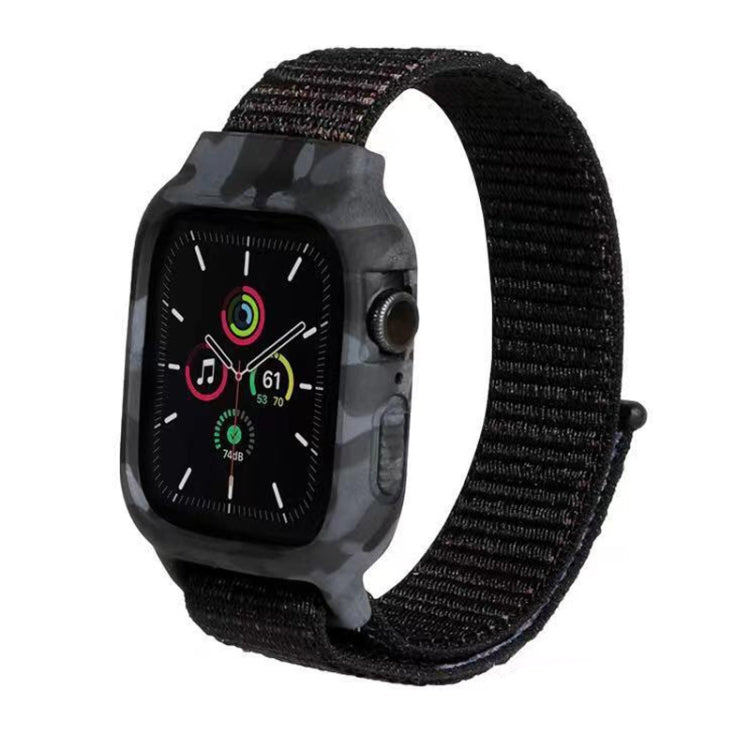 Frerndorf | Nylon-Handgelenkbanduhr für Apple Watch Series 7 41mm / 6 & SE & 5 & 4 40mm / 3 & 2 & 1 38mm (Schwarz)
