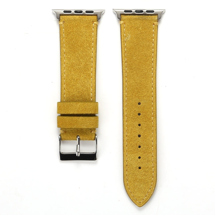 Frerndorf | Frosted Echtes Leder Uhrenarmband Für Apple Watch Series 7 41mm / 6 & SE & 5 & 4 40mm / 3 & 2 & 1 38mm(Gelb)