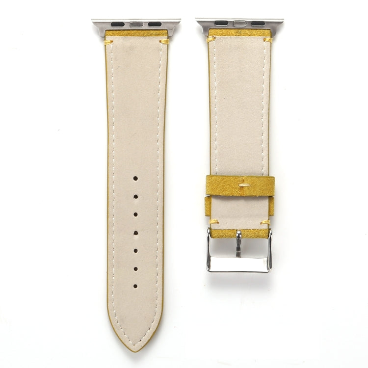 Frerndorf | Frosted Echtes Leder Uhrenarmband Für Apple Watch Series 7 41mm / 6 & SE & 5 & 4 40mm / 3 & 2 & 1 38mm(Gelb)
