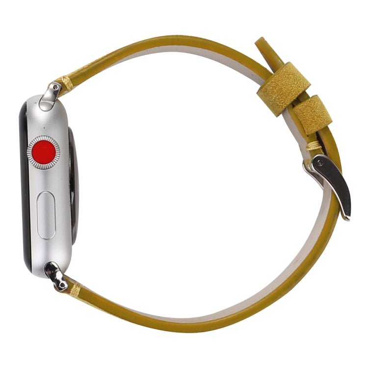 Frerndorf | Frosted Echtes Leder Uhrenarmband Für Apple Watch Series 7 41mm / 6 & SE & 5 & 4 40mm / 3 & 2 & 1 38mm(Gelb)